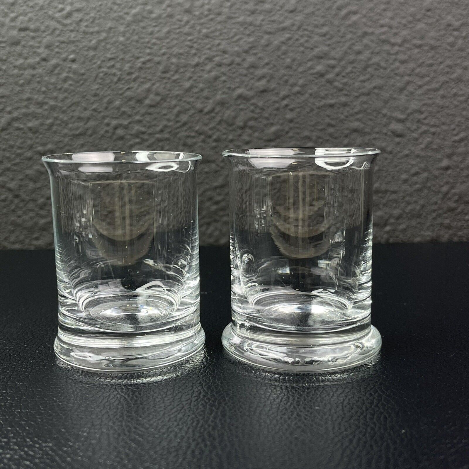 2 Vintage Art Glass Hand Blown Shot glasses glass