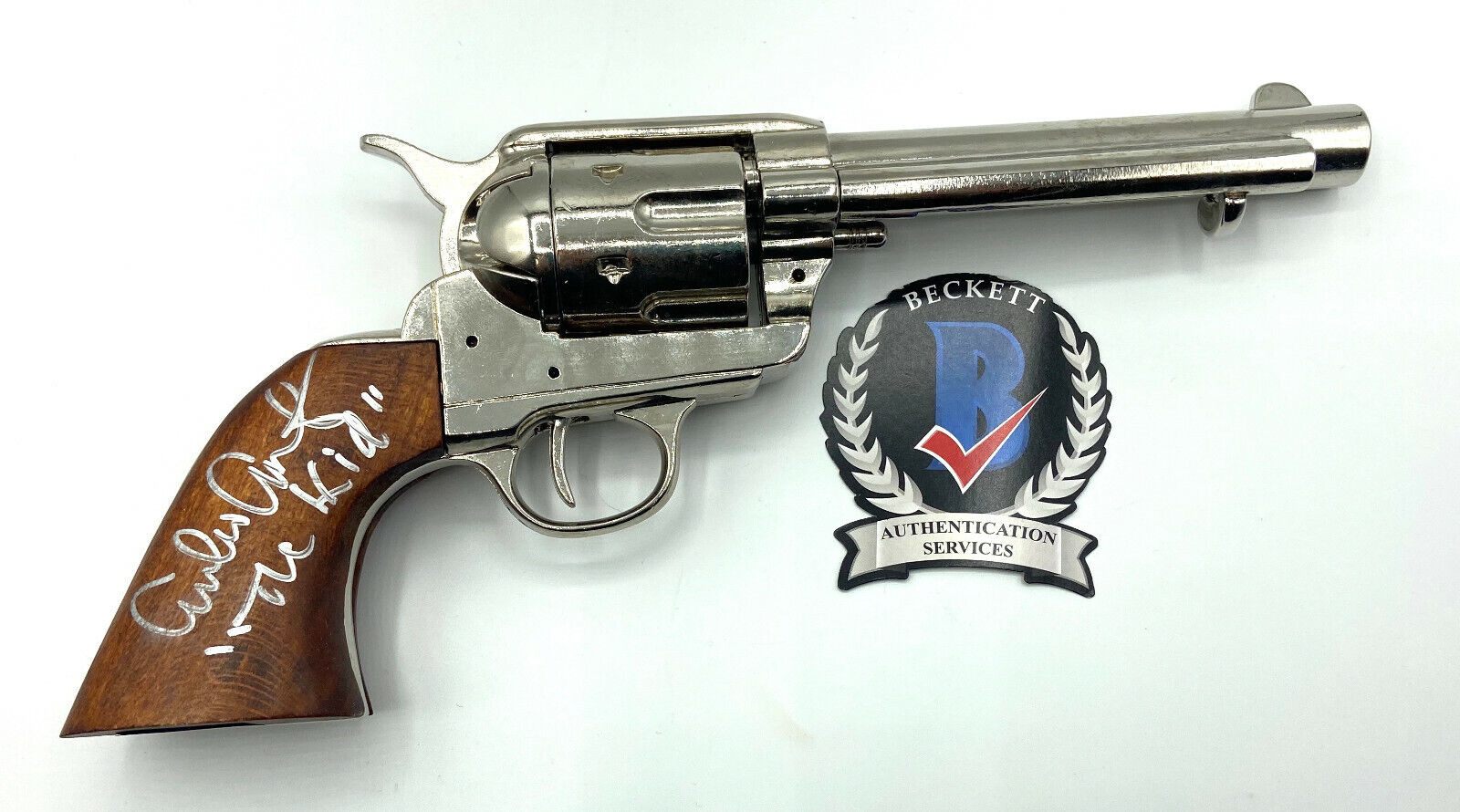 EMILIO ESTEVEZ SIGNED AUTOGRAPH GUN YOUNG GUNS BILLY THE KID BECKETT BAS WITNESS