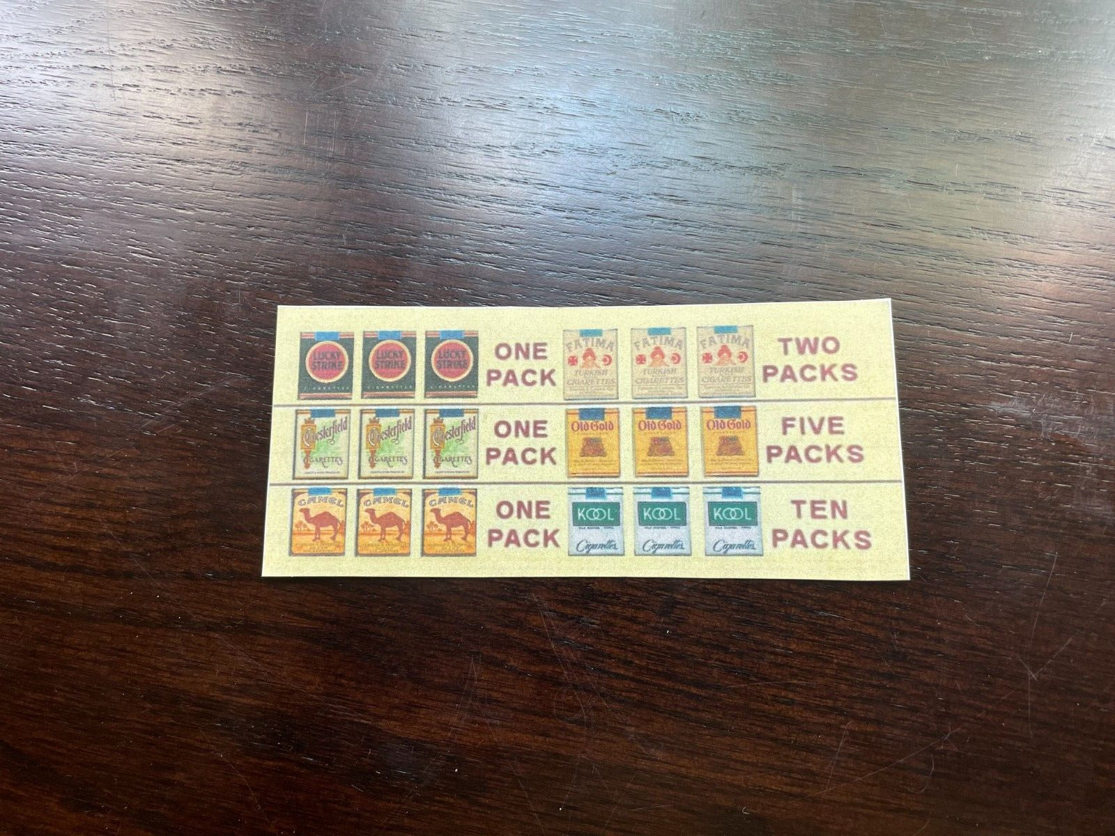 GEM-Trade Stimulator cigarette Payout Card 5 x 2 1/2