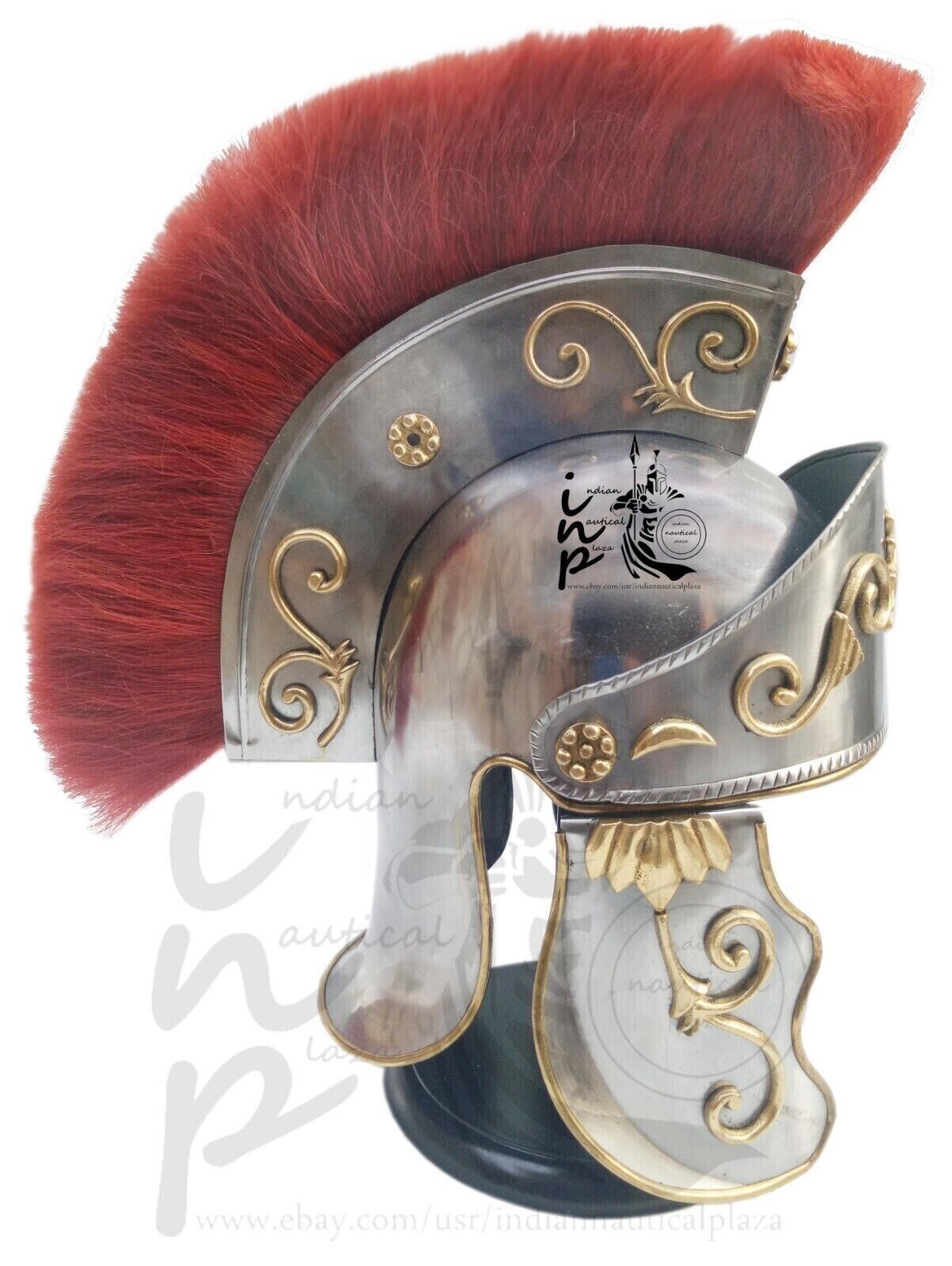 Knight King Medieval & Gothic Helmet Red Plum Roman Trojan reenactment SCA LARP