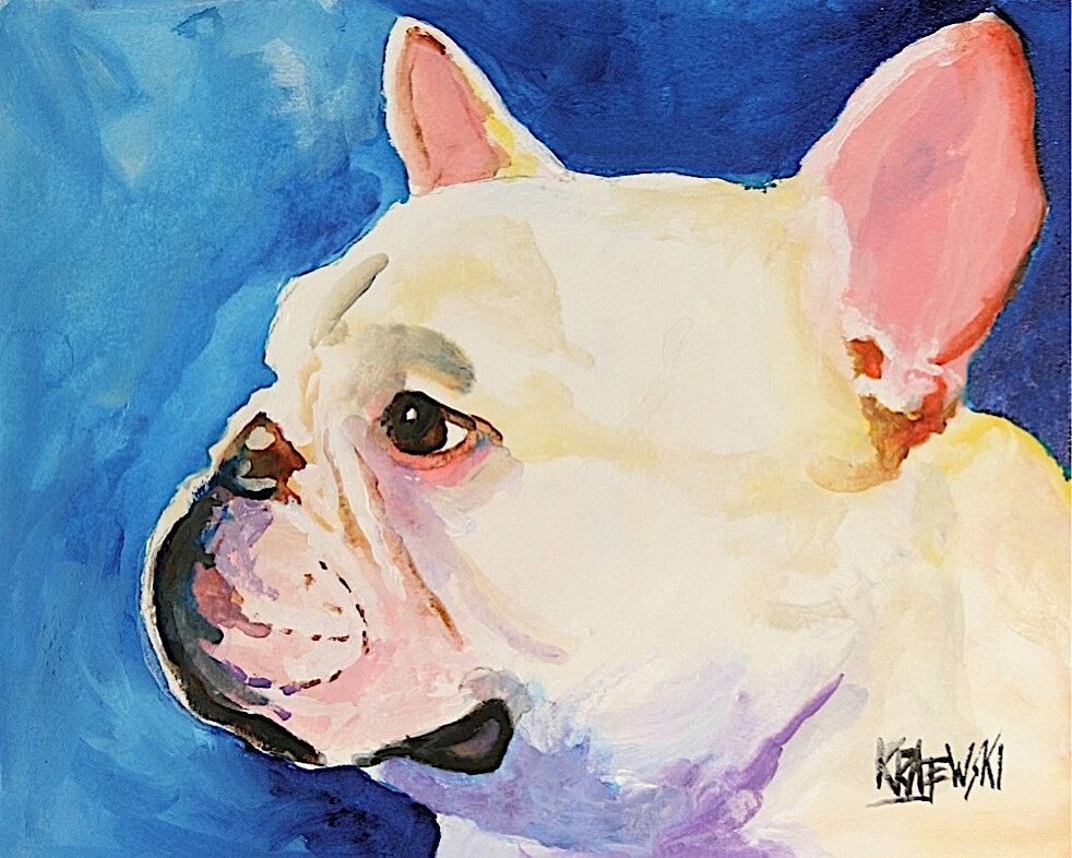French Bulldog Art Print from Painting | Frenchie Gifts, Poster, Picture 8x10