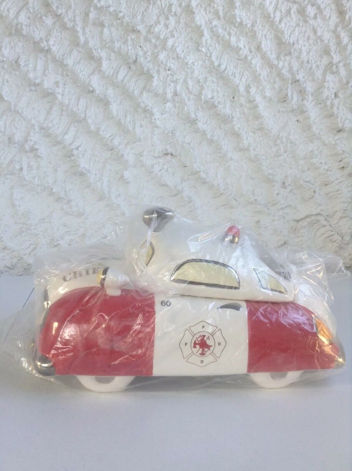 NWOB🚨Henry Cavanagh Fire Chief Cookie Car Jar By Unique Produced, Inc