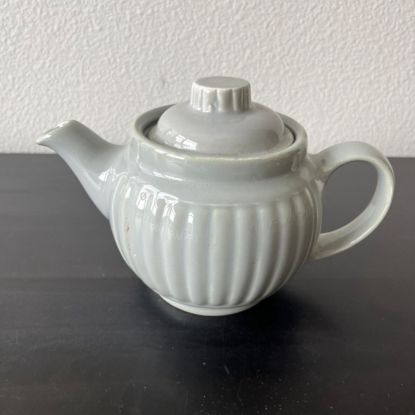 MCM Gray Teapot with Ceramic Filter Ribbed Design 2 Cup Size