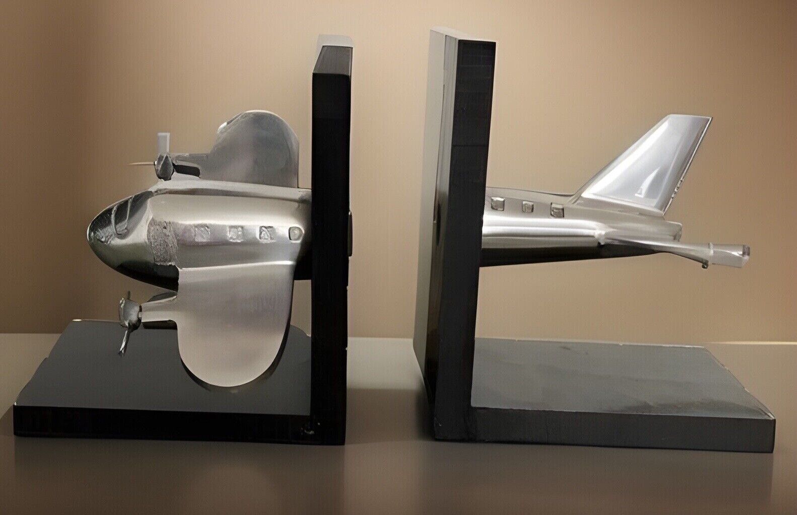 Vintage Art Deco Airplane Bookends By Nelson Pine Industries