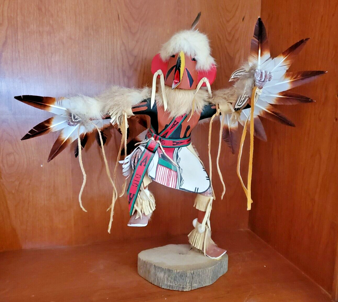 BEAUTIFUL NATIVE AMERICAN HAND NADE RED TAILED HAWK  14' SIGNED ON BOTTON