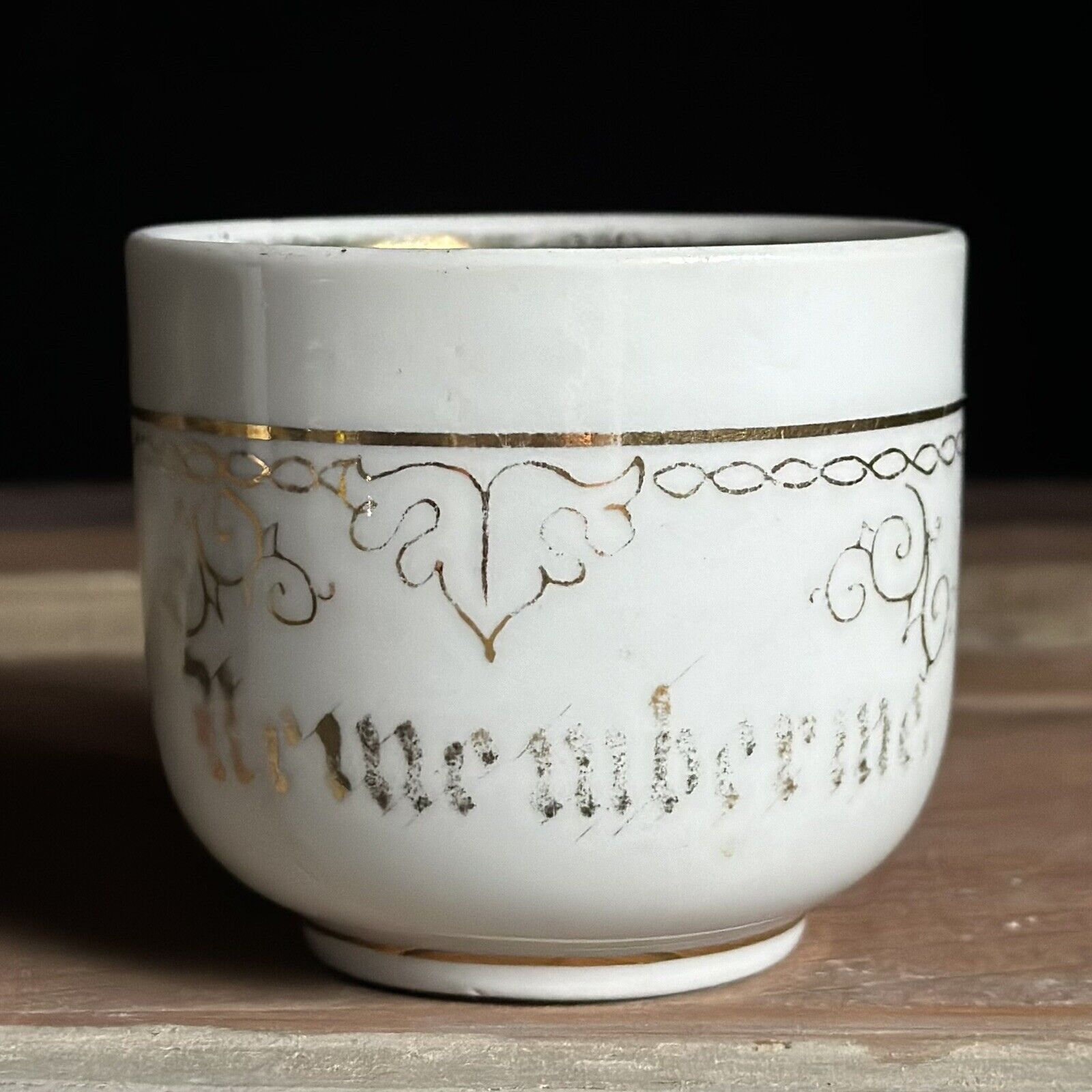 Antique “Remember Me” Porcelain Tea Cup