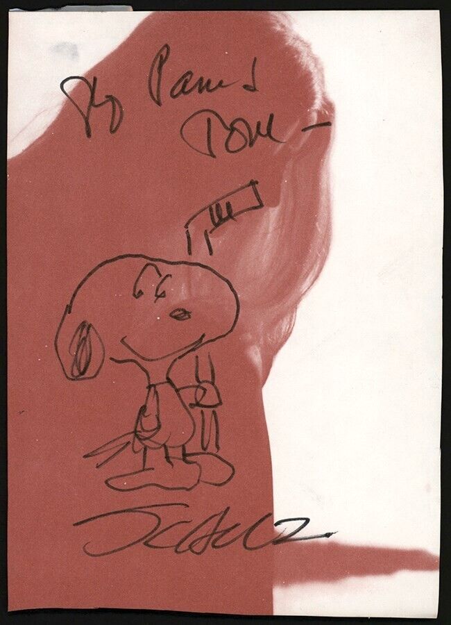 CHARLES M. SCHULZ Signed Original Snoopy Art Sketch Drawing Ice Hockey (PSA LOA)