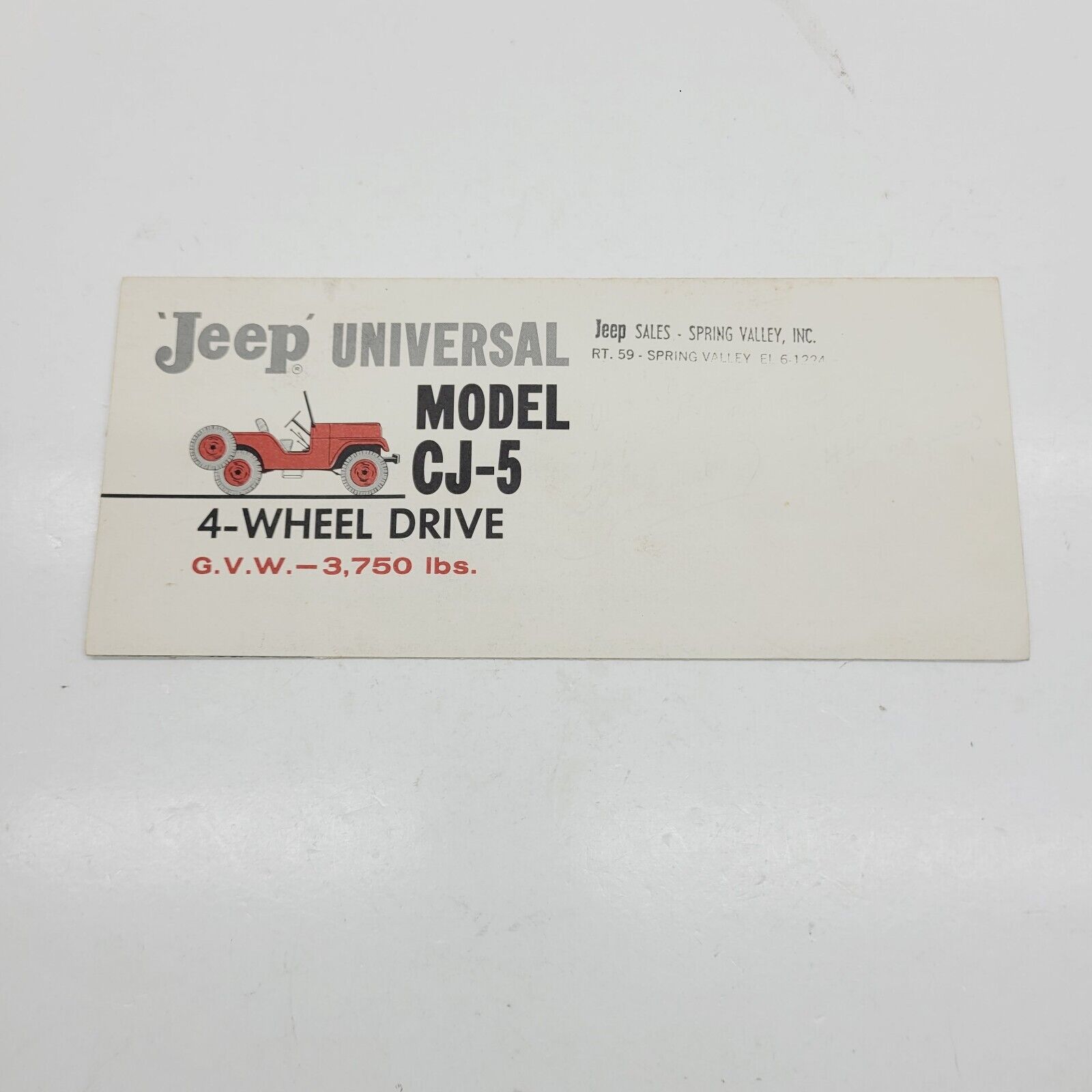 Vintage Jeep Universal Model CJ-5 Sales Brochure
