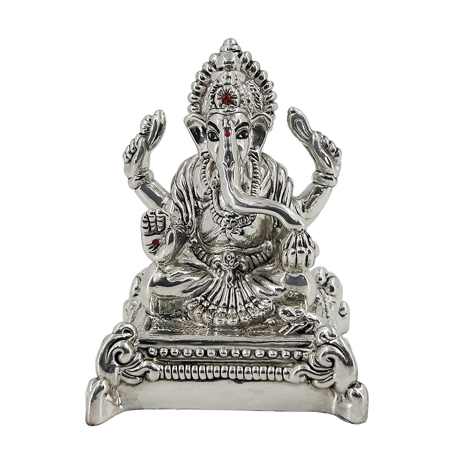 Traditional 999 Pure Silver Ganpati Bappa For Puja & Good Luck Wishes 40gm
