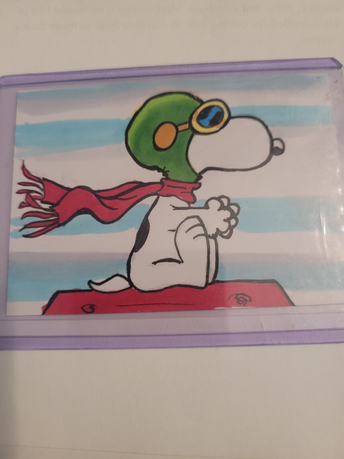 Charlie Brown Snoopy Flying Ace Peanuts ORIGINAL SKETCH CARD MATTHEW PARMENTER