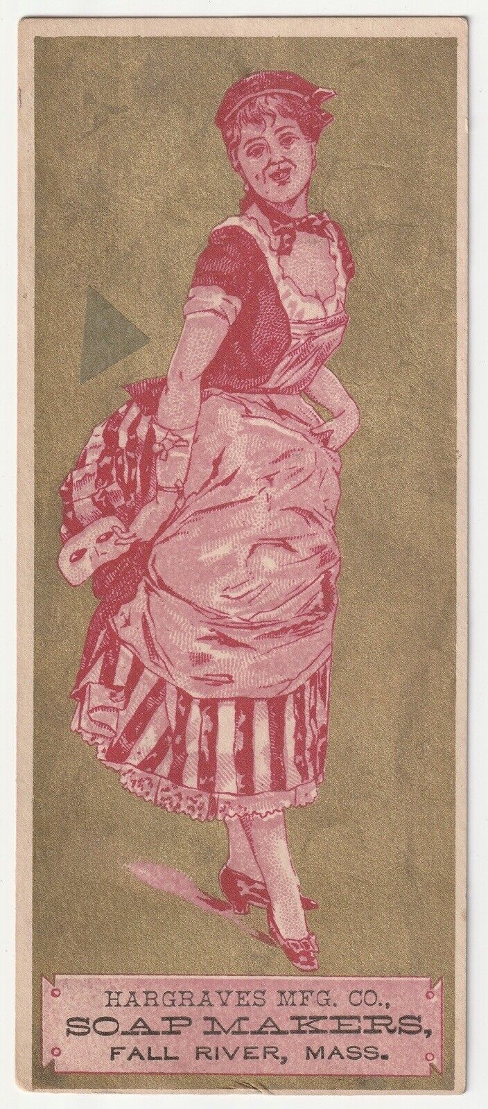 c1880s~Fall River Mass MA~Masquerade Woman~Hargraves Soap~Victorian Trade Card