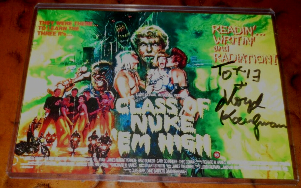 Lloyd Kaufman director The Toxic Avenger signed autographed photo Troma Films