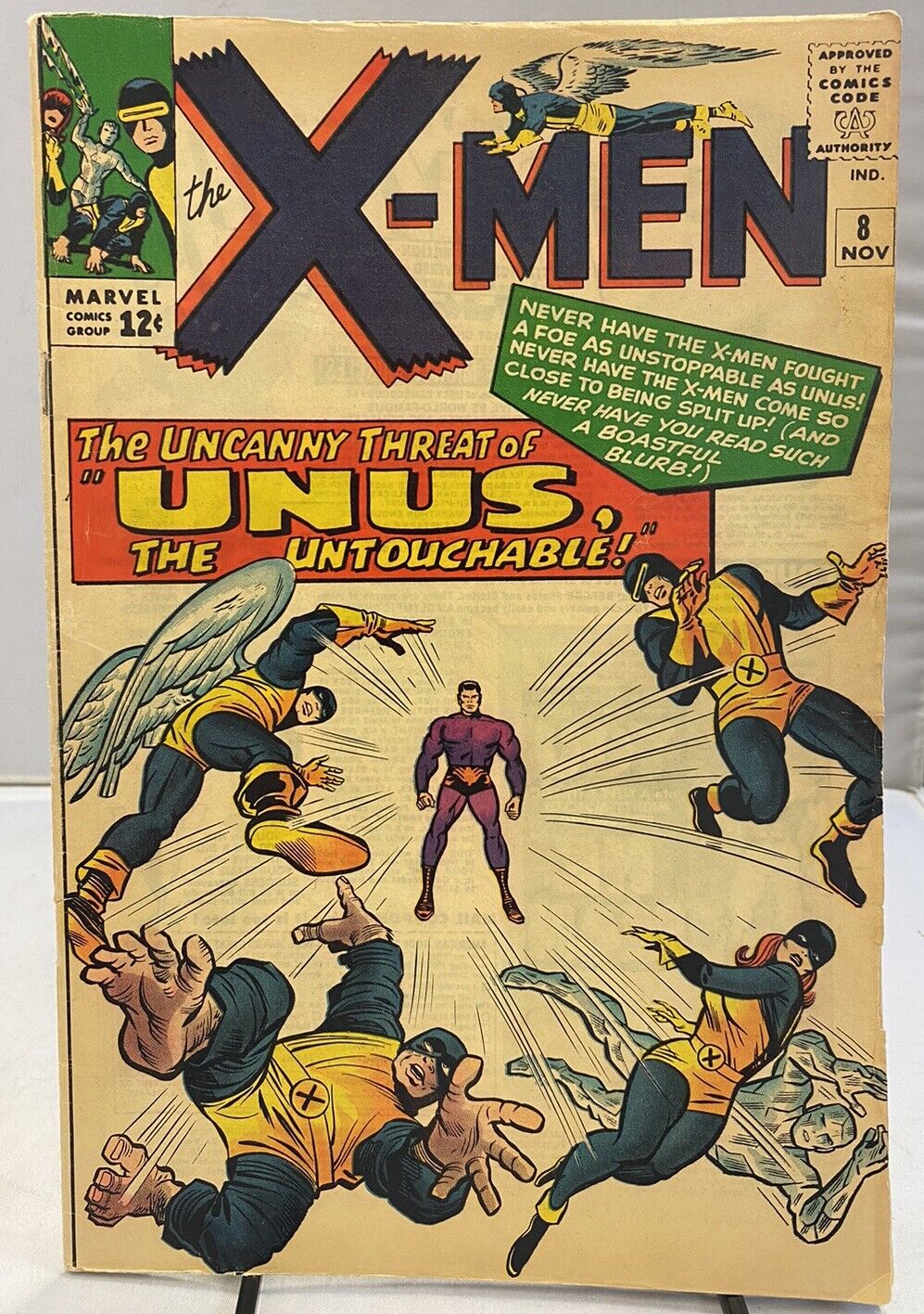 X-Men #8 1st Appearance Unus the Untouchable  Marvel 1964 Complete Book