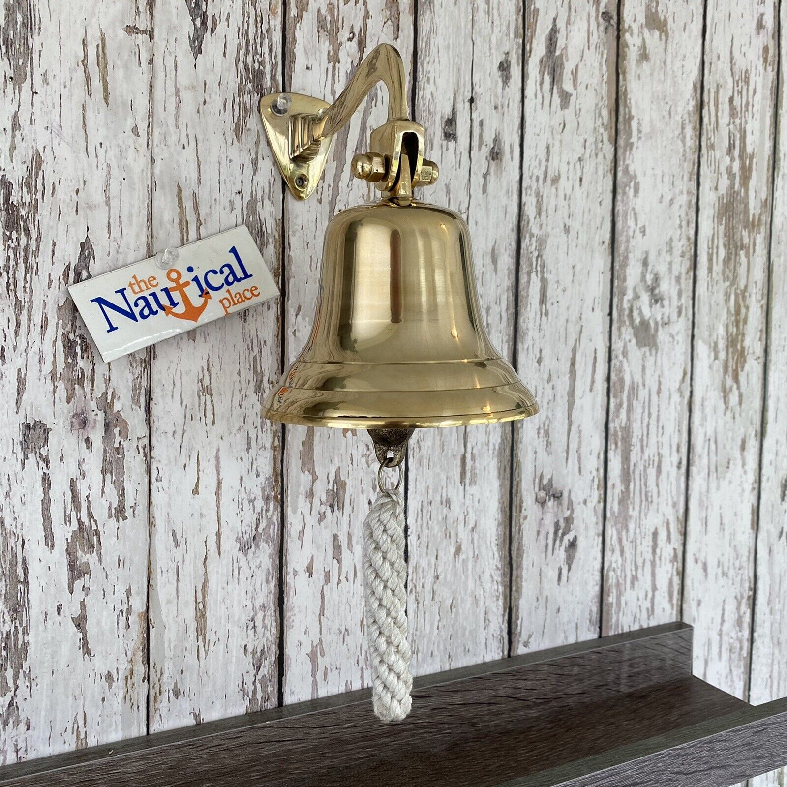 Deluxe Brass Ship Bell w/ Rope Lanyard ~  ~Nautical Maritime Wall Boat Decor 