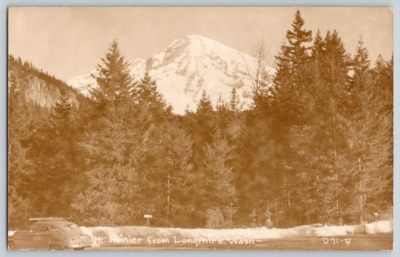 RPPC Postcard~ Mt. Rainier From Longmire, Washington