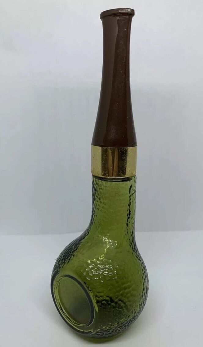 Avon Pipe Tai Winds After Shave Glass Bottles Vintage Empty - Green