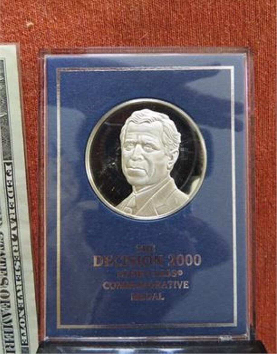 23.5g George Bush Presidential Commemorative Sterling Silver Coin Decision 2000