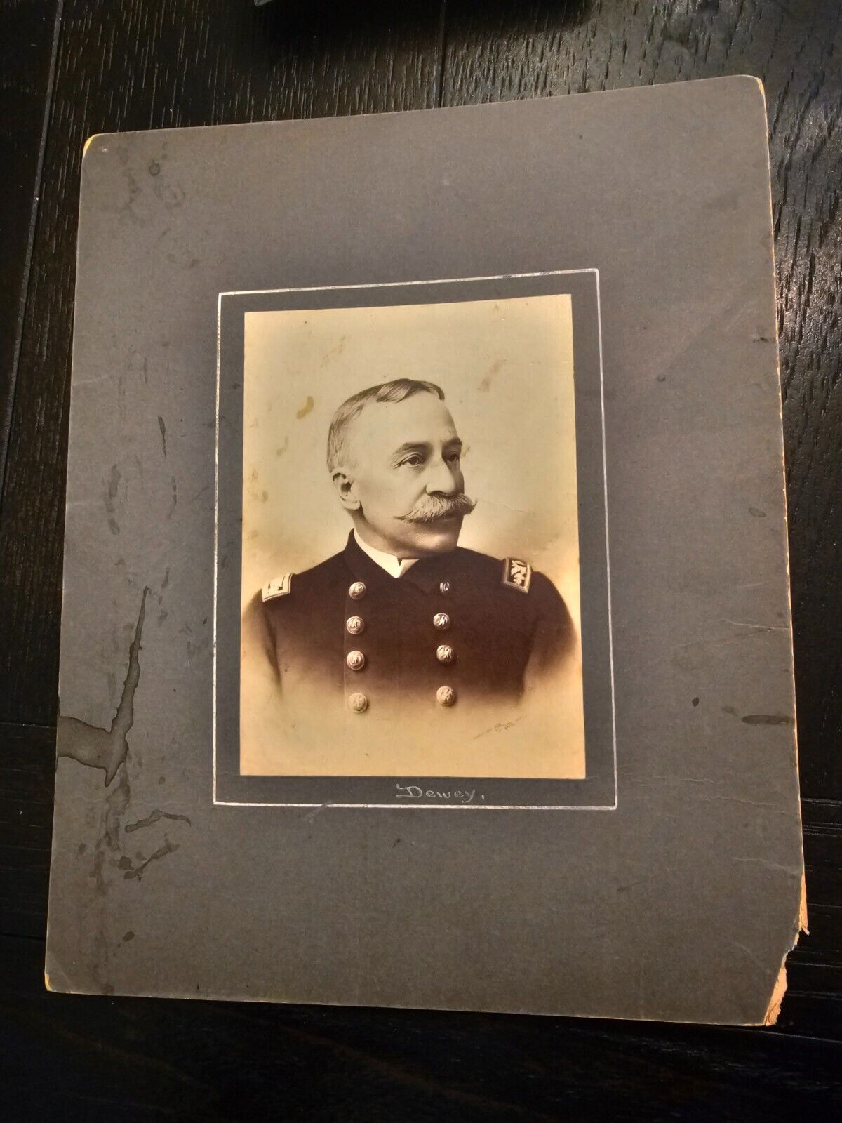 Rare Antique Cabinet Photo Admiral Dewey 1898 6 1/2” X 8 1/4” Card