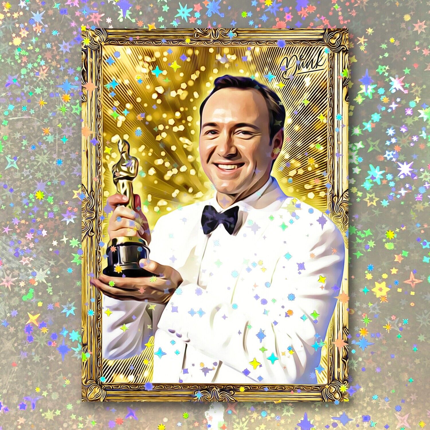 Kevin Spacey Holographic Gold Getter Sketch Card Limited 1/5 Dr. Dunk Signed