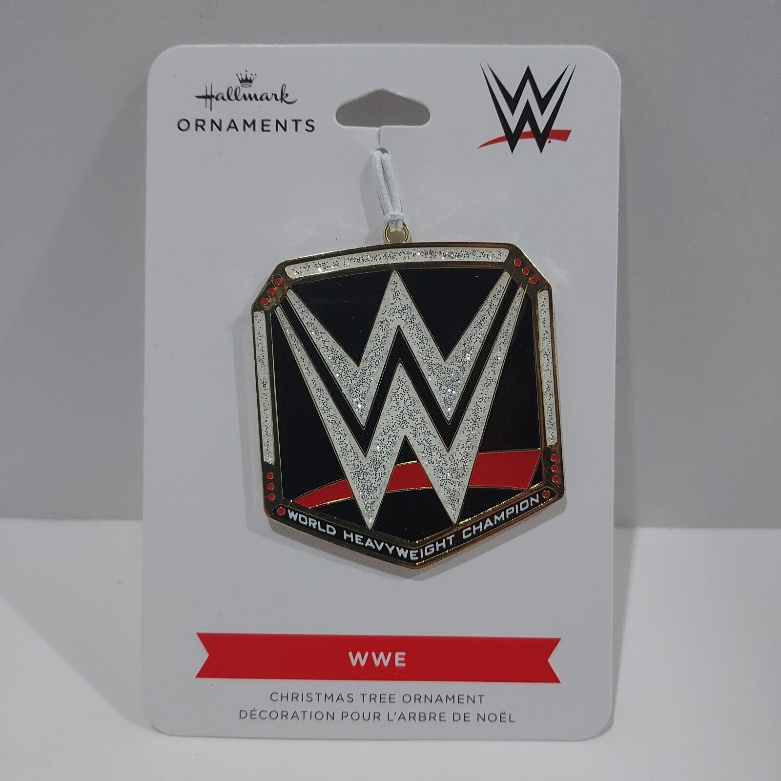 Hallmark WWE Shield Flat Metal Christmas ornament On Card