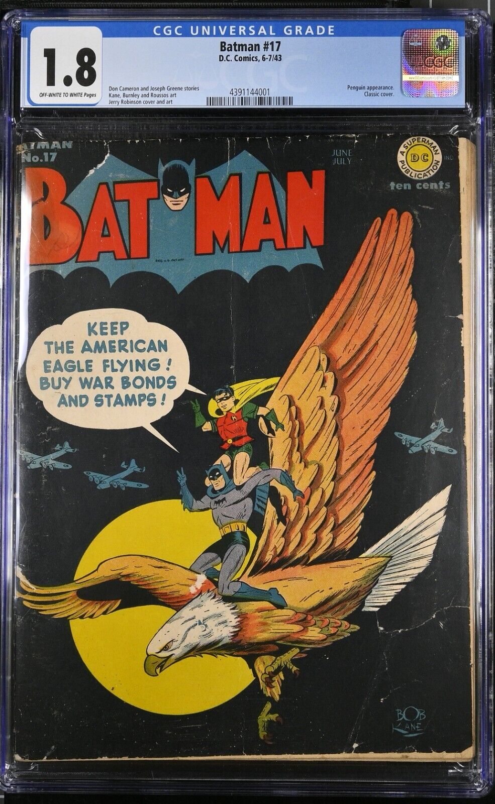 Batman #17 (Jun-Jul 1943, D.C. Comics) CGC 1.8 GD- | 4391144001
