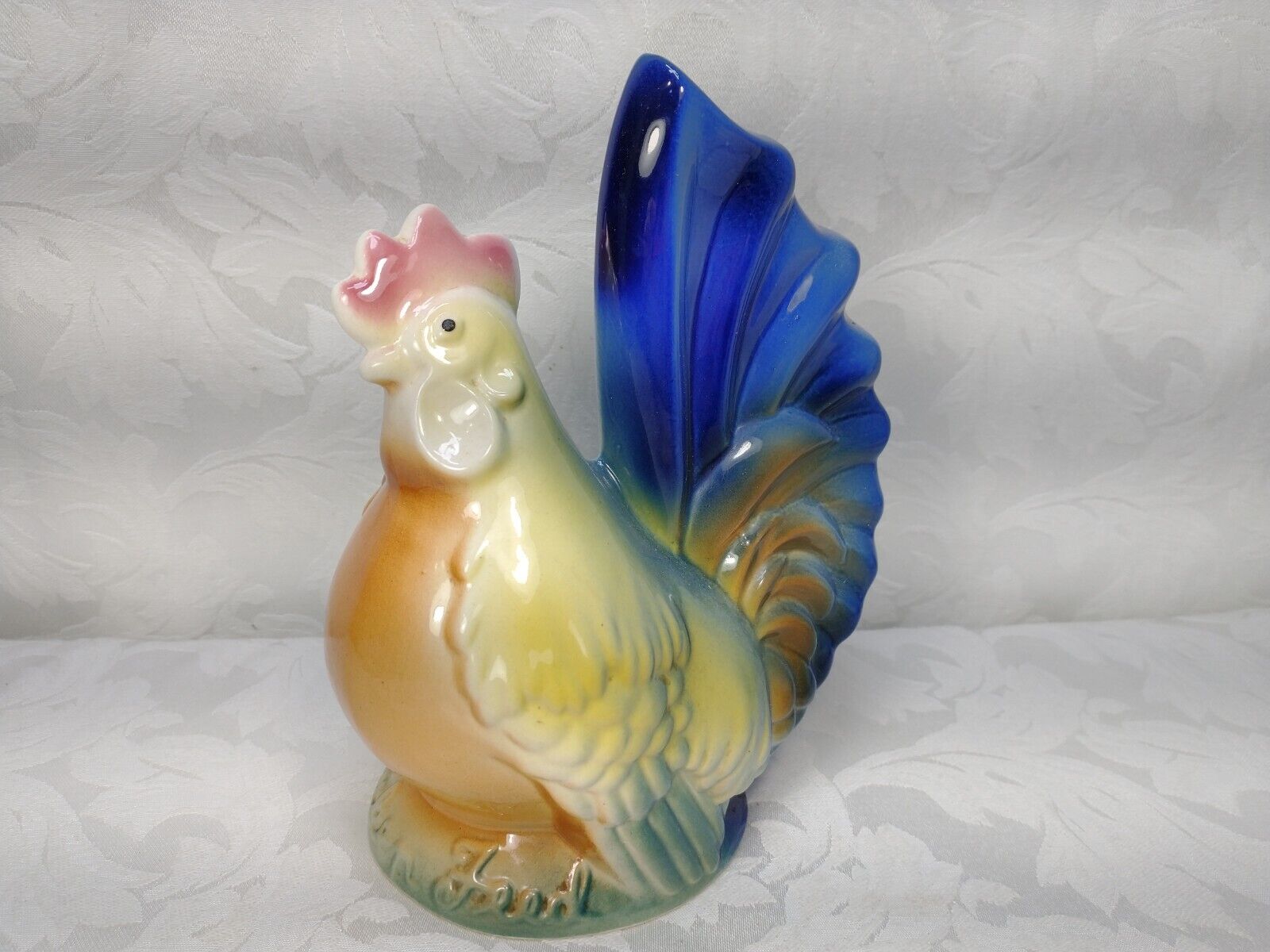 1950's Royal Copley Spaulding China Rooster Chicken Feed Bank