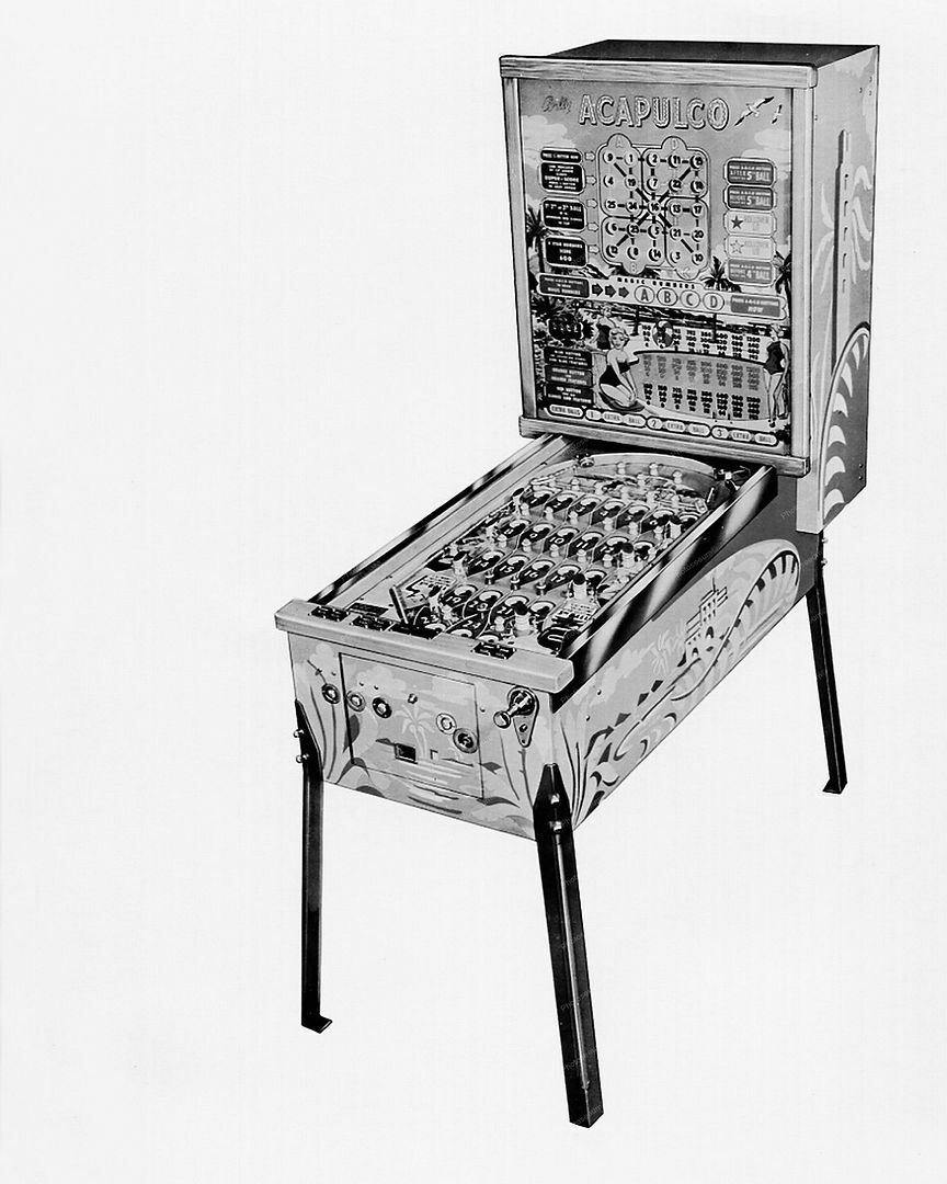Bally Acapulco Bingo Pinball Machine 1961  8x10 Reprint Of Old Photo