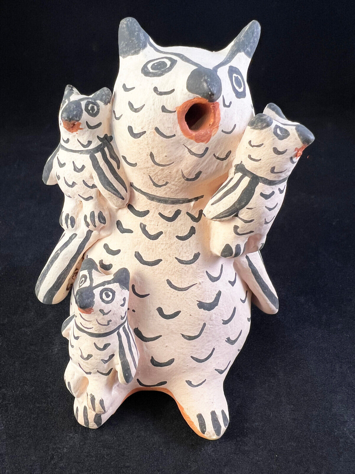 Vintage Cochiti Polychrome Owl Storyteller by Maria P Romero