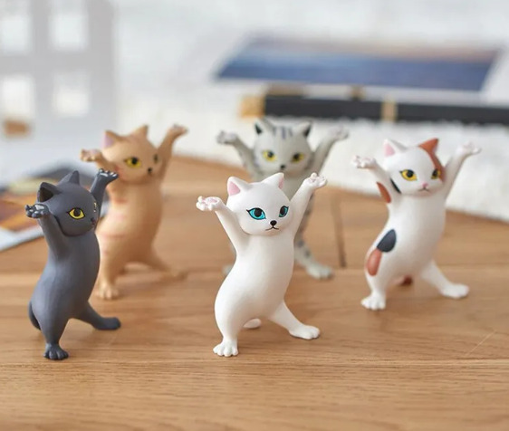 Miniature Dancing Kittens Cats Figurines Set 5 PACK