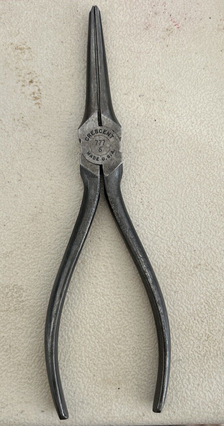 Vintage Crescent Tool Co. 777-6 Long Needle Nose Pliers Crestoloy Steel USA
