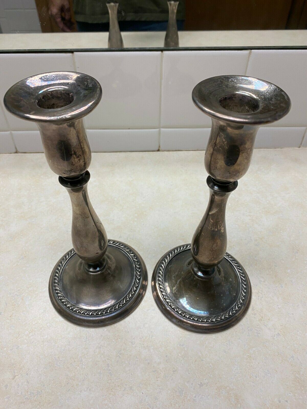 Pair of Vintage Forbes Silver Candle Sticks - 8 1/4\