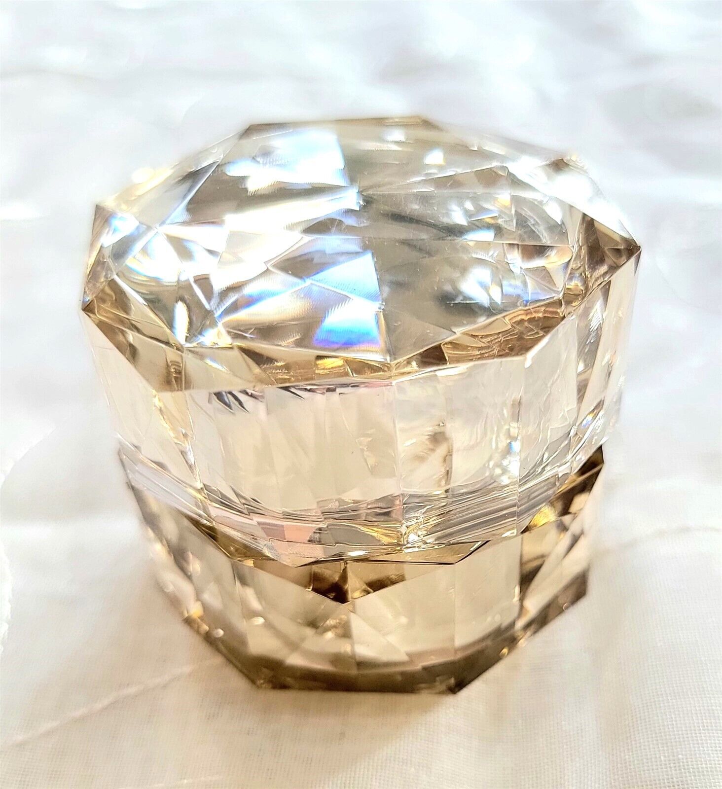Victorian Trading Marie Antoinette Mirrored Diamond Cream Travel Vanity Jar 13D
