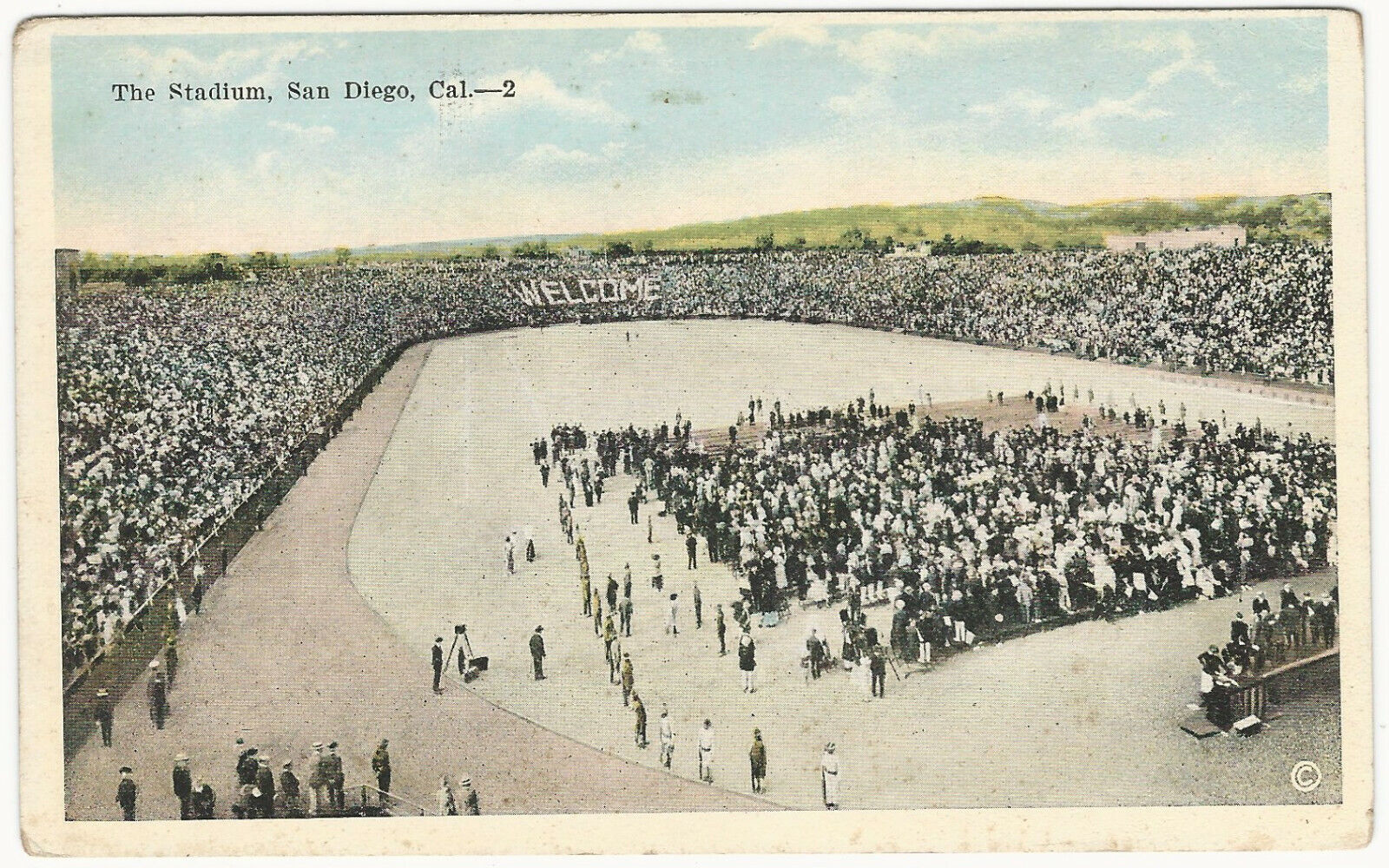 The Stadium, San Diego, California, 1919 postcard, unused