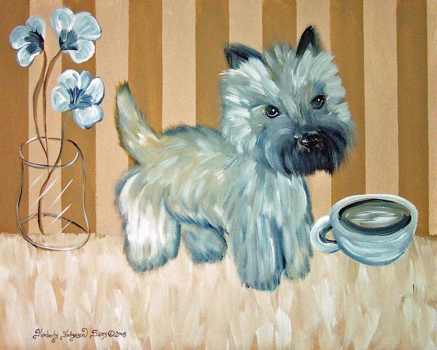 Cairn Terrier Collectible Art Print 11x14 by Artist Kimberly Helgeson Sams Mocha
