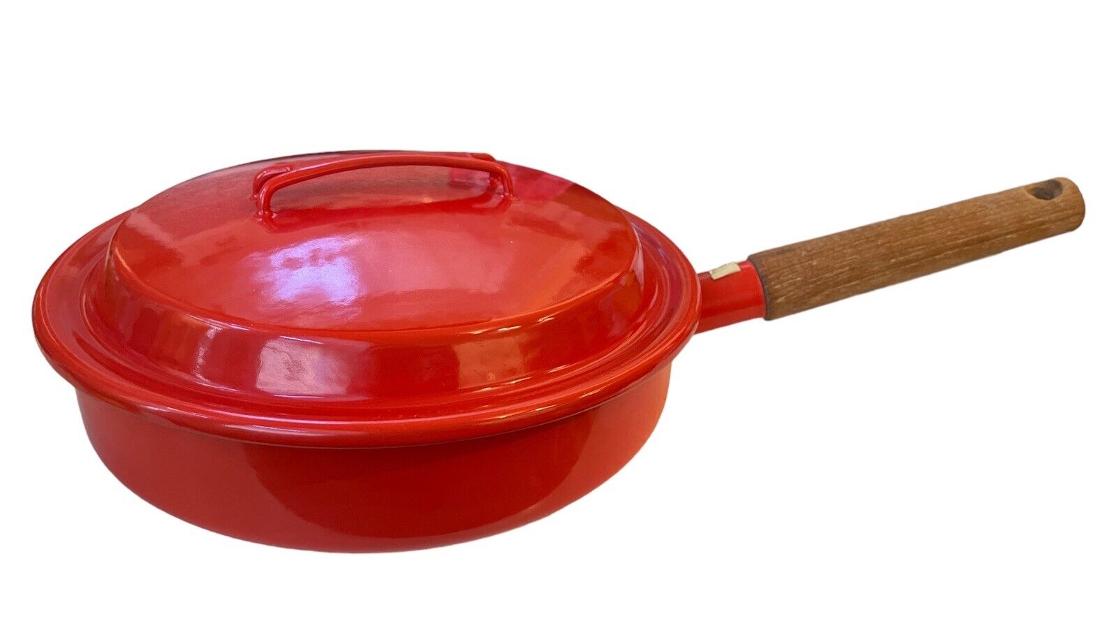 Vintage Arabia Of Finland Vintage Red Enameled Large Pan With Lid
