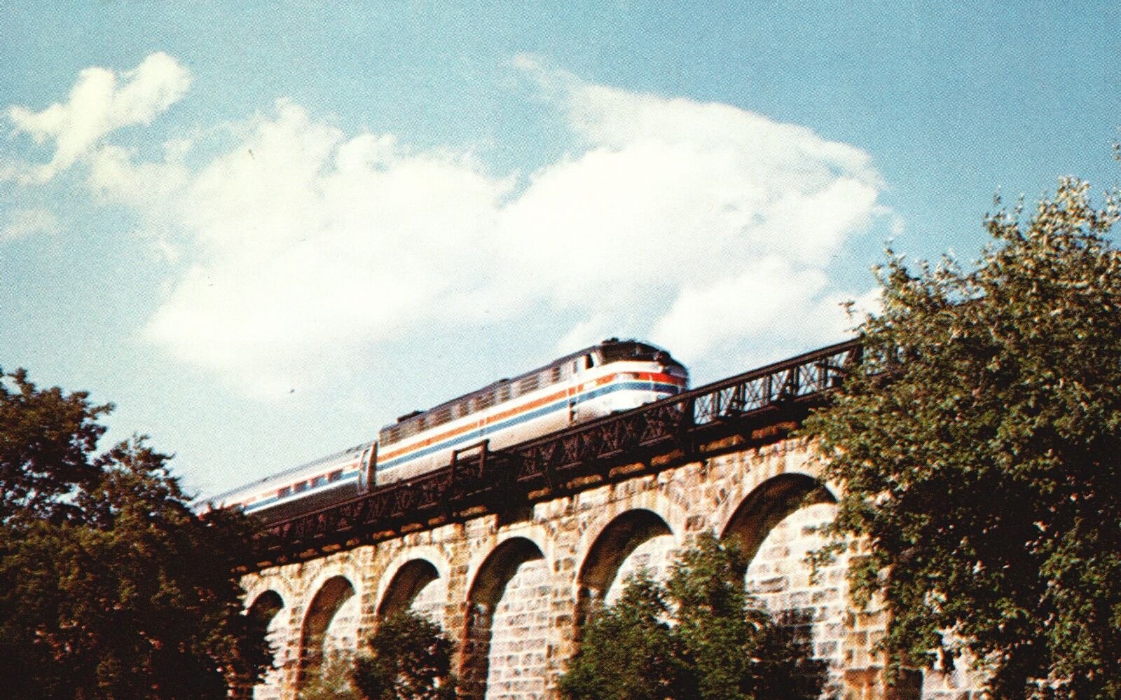 Canton MA-Massachusetts, Amtrak's Liberty Express Southbound Bridge, Postcard