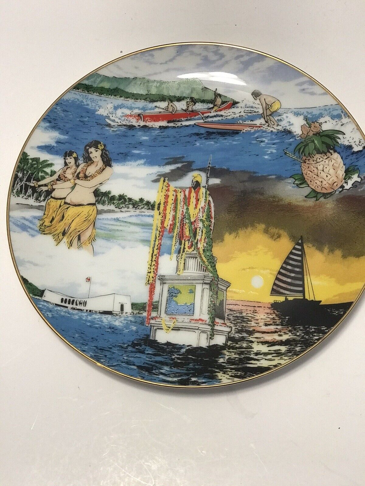 Hawaiin Souvenir / Advertising Plate White Rodgers Emerson - FANTASTIC FOR AGE