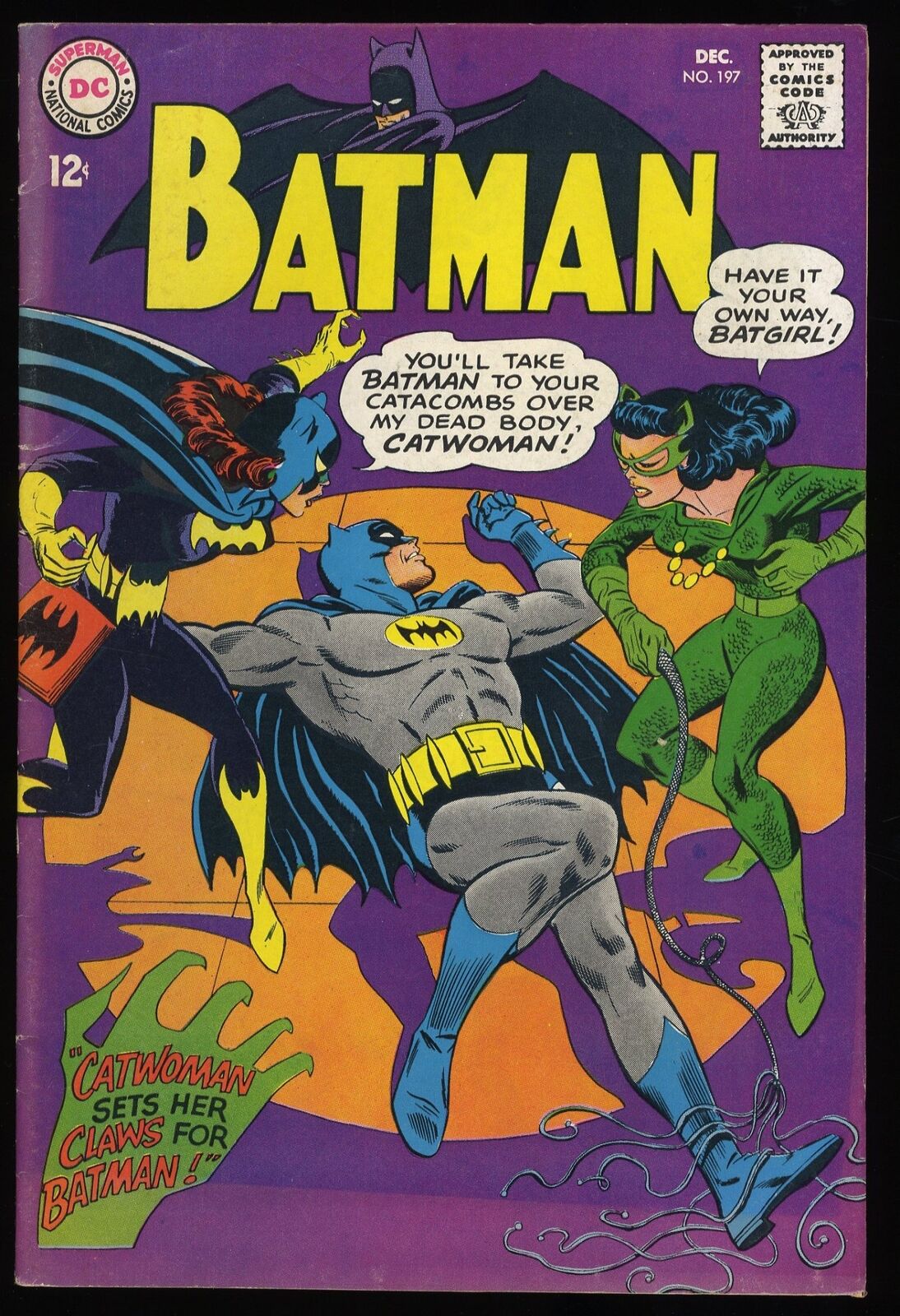 Batman #197 FN+ 6.5 Catwoman and Batgirl Appearance 1967 DC Comics 1967