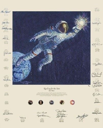 Alan Bean REACHING FOR THE STARS Canvas, Astronaut Signatures ARTIST PROOF AP#38