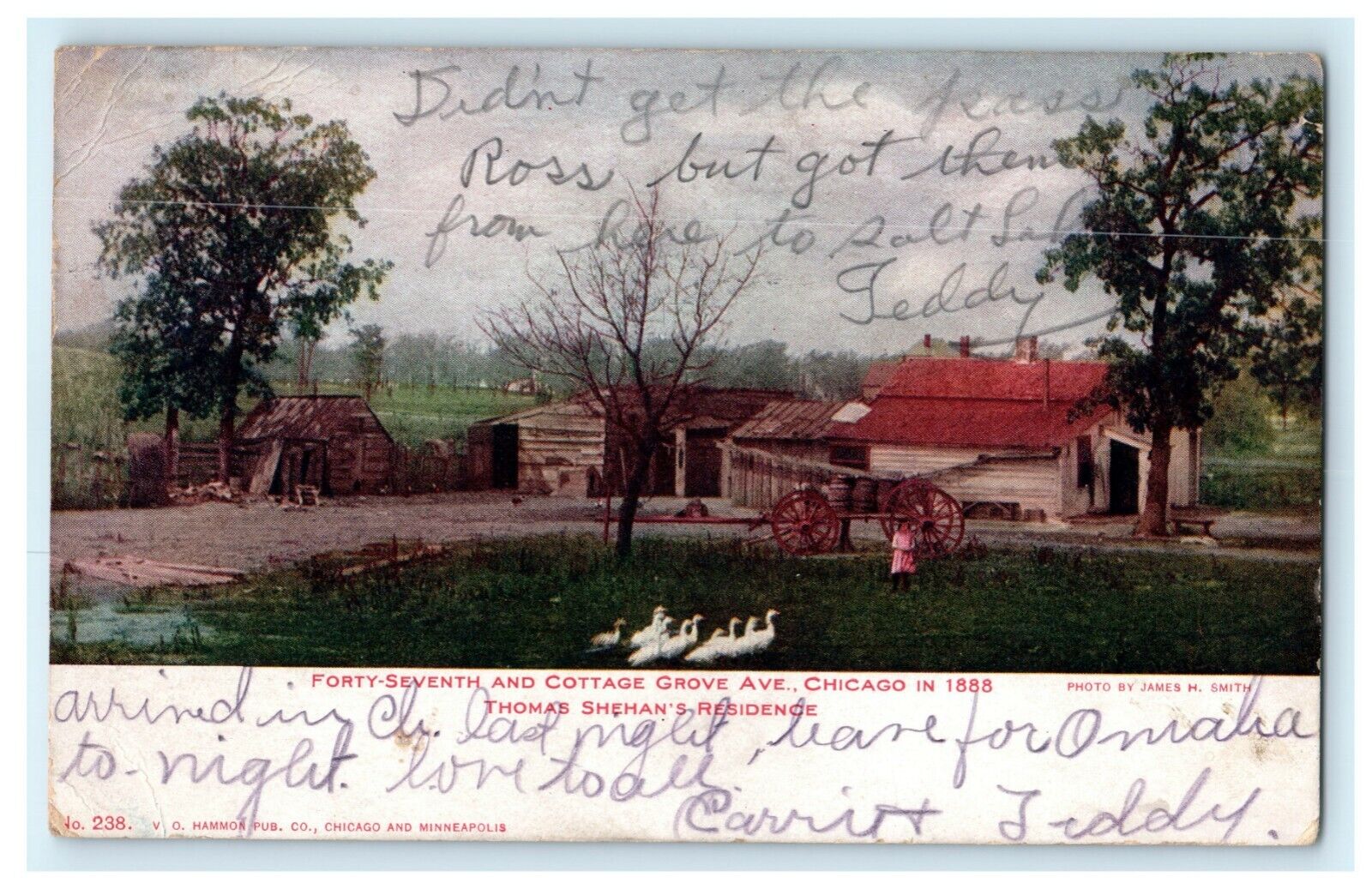 47th Cottage Grove Ave. Chicago 1888 1907 Battle Creek Vintage Antique Postcard