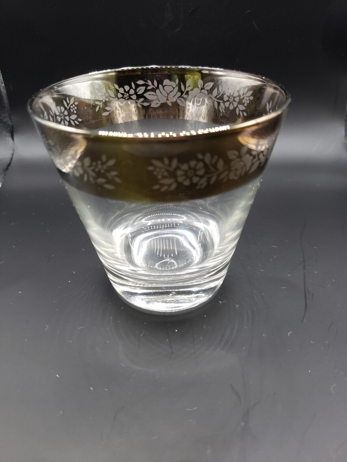 VTG 4 Embossed Gold Rim Cocktail Whiskey Rocks Tumblers Glasses 