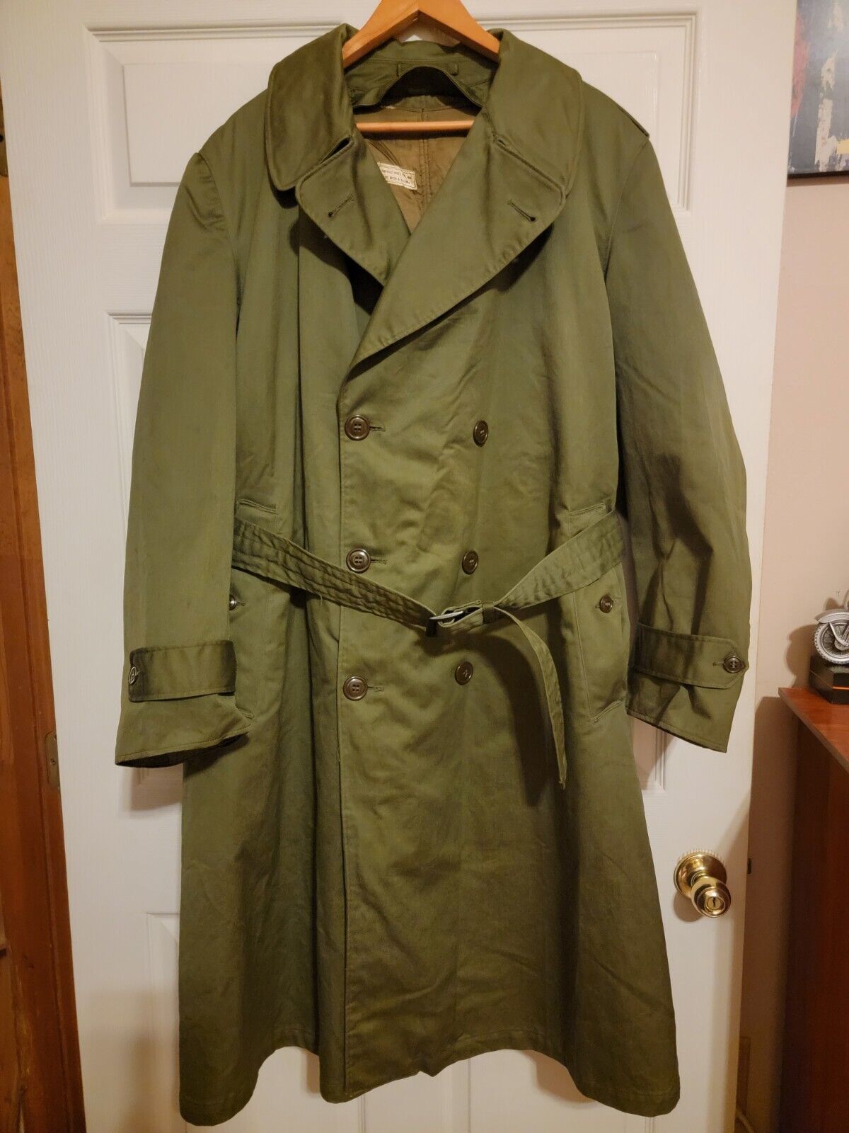 Original Korean War U.S. Army Soldiers Overcoat w/Wool Liner 1951 Size Reg/Med