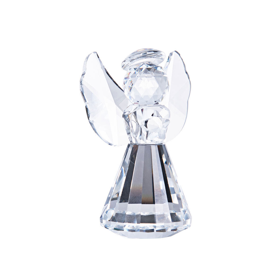 Clear Crystal Angel Figurine Collectible Glass Angel Ornament Home Decor