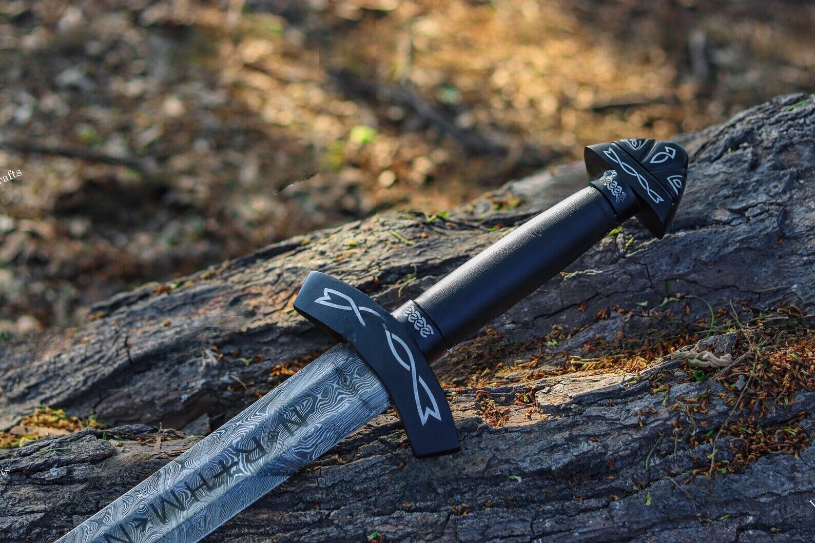 Hand Forged Damascus Steel Viking Sword Sharp, Northmen Viking Sword W/ Scabbard