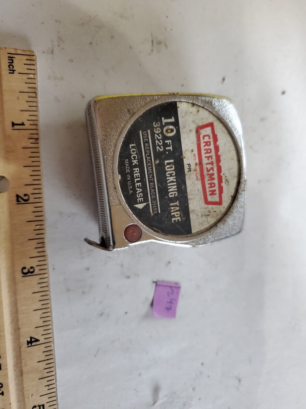 Vtg Craftsman  39222 10 Foot Locking Tape Measure Metal Case Made in USA