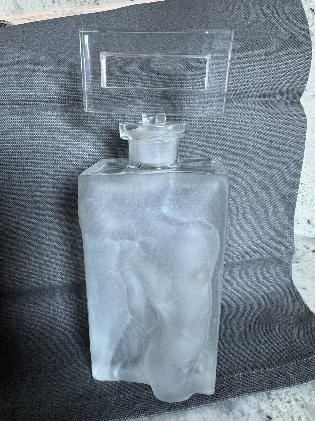 Jaromir Schubert (JaS) Bohemian hand cut crystal Art Deco style scent decanter