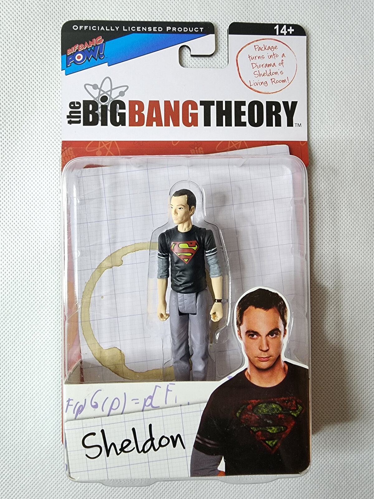 The Big Bang Theory Action Figure Black Superman Shirt Sheldon Cooper 3-3/4\