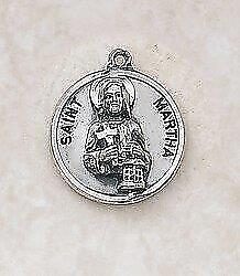 Beautiful Patron Saint Martha Sterling Medal Size .75in H Features 18in L Chain