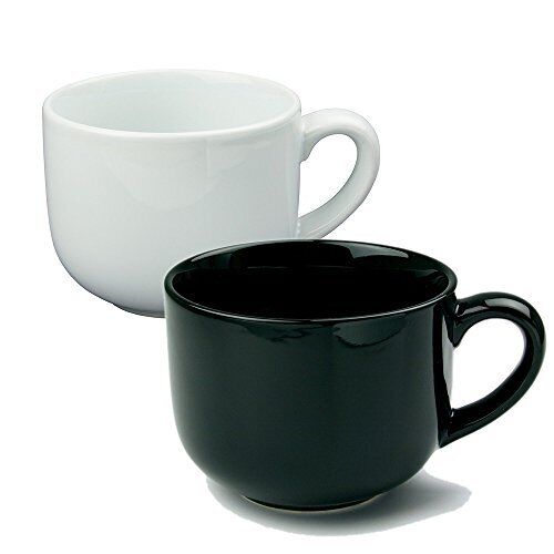 24 ounce Extra Large Latte Coffee Mug Cup or Soup Bowl with Handle - Black an...