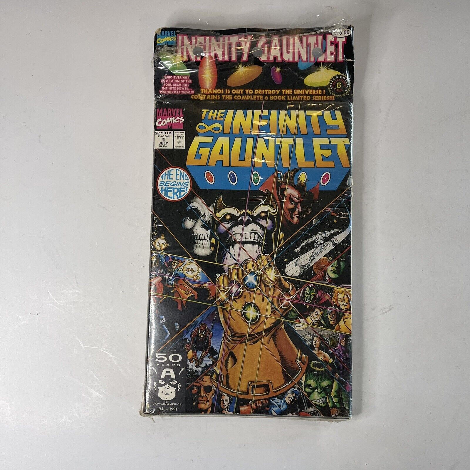The Infinity Gauntlet 6 comic books 1991 new open package c51